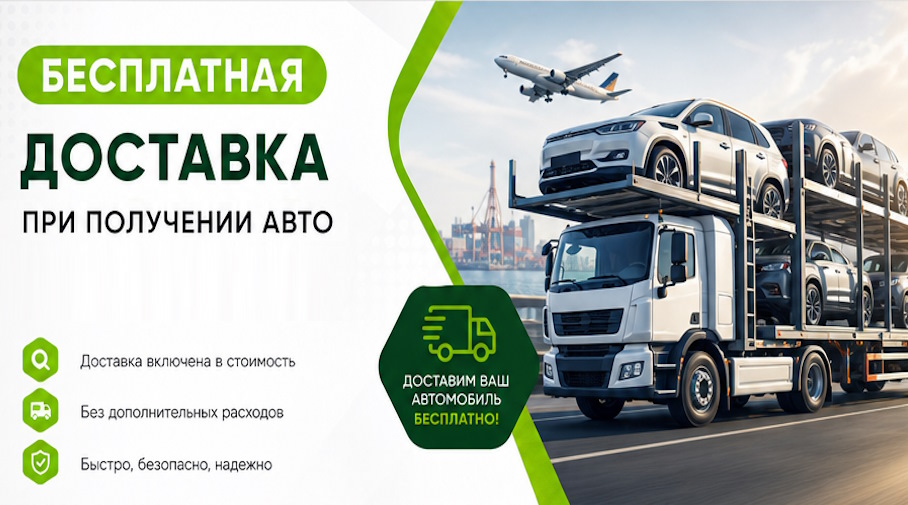 Акция! Бесплатная доставка по Выборге при получении авто